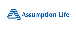 Assumption Life logo, blue A symbol with text.