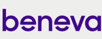 "Beneva logo with purple text on white background."