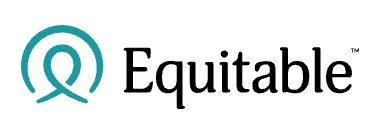 Equitable logo with teal symbol and black text.